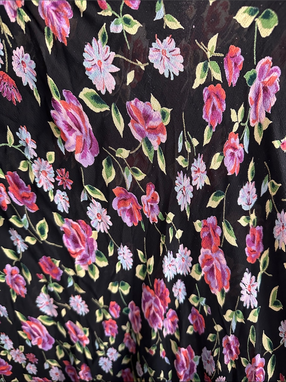 Floral Pink and Green Midi Skirt - Women's